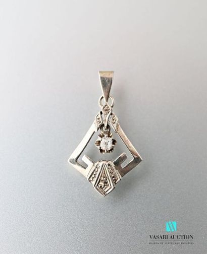 null Art Deco white gold 750 thousandths diamond pendant set with a mobile antique...