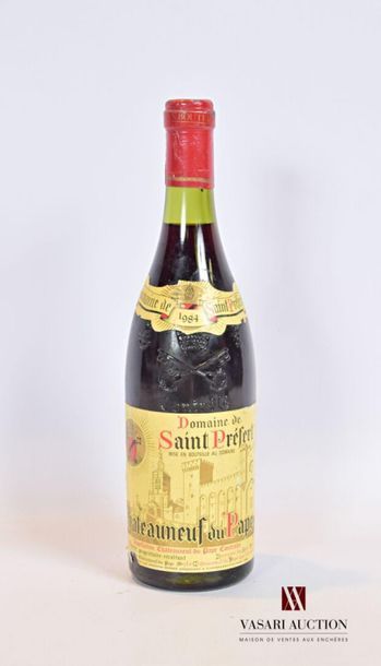 null 1 bouteille	CHATEAUNEUF DU PAPE mise Dom. Saint Préfert		1984
	Et. tachée et...