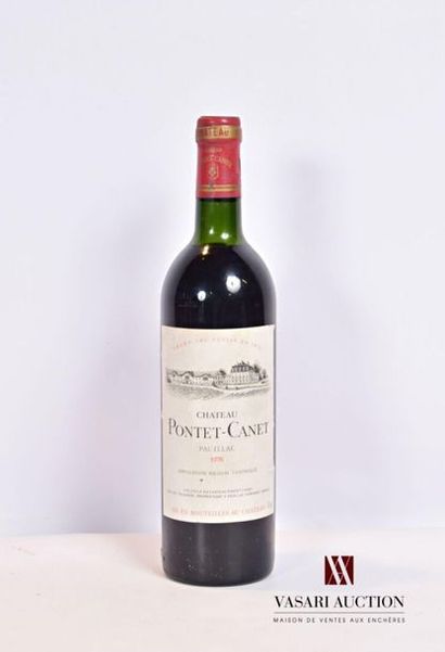 null 1 bouteille	Château PONTET CANET	Pauillac GCC	1982
	Et. un peu tachée (1 accroc)....