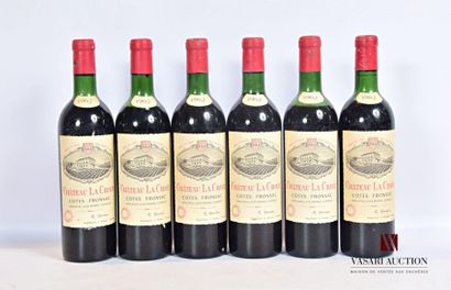 null 6 bouteilles	Château LA CROIX	Côtes Fronsac	1962
	Et. un peu fanées et un peu...
