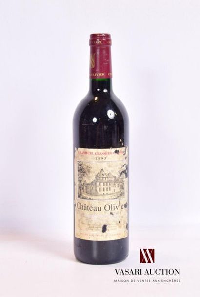 null 1 bouteille	Château OLIVIER	Graves GCC	1995
	Et. fanée, tachée et un peu déchirée...