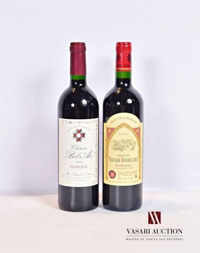 null Lot de 2 bouteilles comprenant :		
1 bouteille	Château BEL-AIR	Pomerol	2006
1...