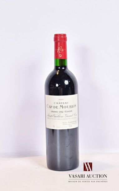 null 1 bouteille	Château CAP DE MOURLIN	St Emilion GC	2003
	Et. un peu tachée. N...
