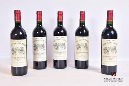 null 5 bouteilles	Château VIEUX CLOS ST EMILION	St Emilion GC	2000
	Et. un peu tachées...