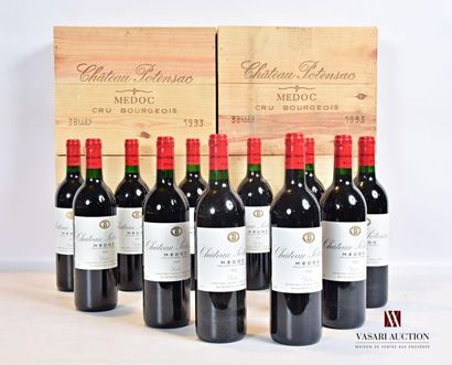 null 12 bouteilles	Château POTENSAC	Médoc CB	1993
	Et.: impeccables. N : 9 mi/bas...