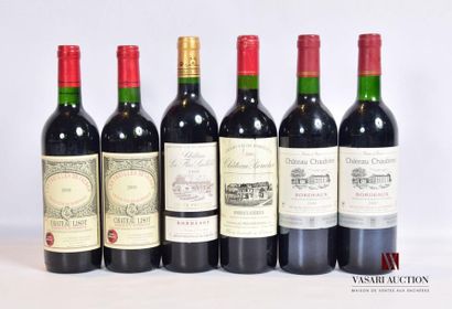 null Lot of 6 bottles including :
2 bottlesChâteau LISOT "Les treilles de Vauban"Bordeaux...