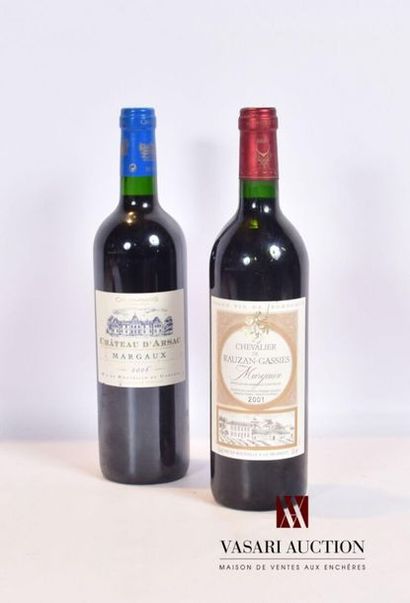null Lot de 2 bouteilles de Margaux comprenant :		
1 bouteille	Château D'ARSAC	Margaux...