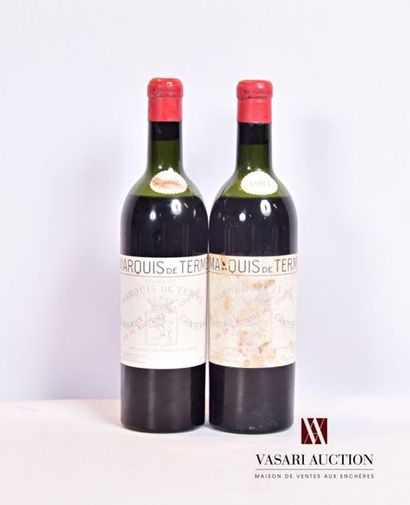 null 2 bouteilles	Château MARQUIS DE TERME	Margaux GCC	1961
	Et.: 1 un peu fanée...