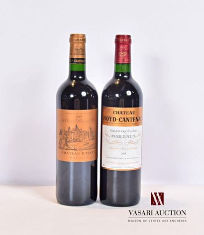 null Lot de 2 bouteilles comprenant :		
1 bouteille	Château D'ISSAN	Margaux GCC	2007
1...
