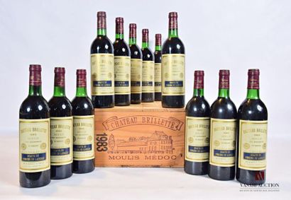 null 12 bouteilles	Château BRILLETTE	Moulis	1983
	Et. un peu fanées et un peu tachées....