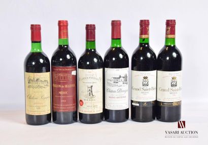null Lot de 6 bouteilles comprenant :		
1 bouteille	Château PANIGNON	Médoc	1975
1...