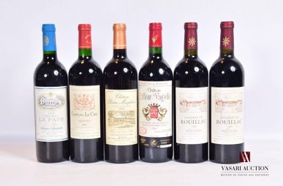 null Lot of 6 bottles including:
1 bottleChâteau LE PAPE "L'excellence"Graves2000
1...