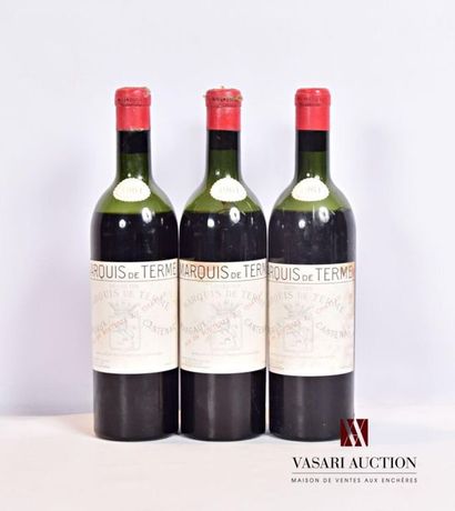 null 3 bottlesChâteau MARQUIS DE TERMEMargaux GCC1961
And. a little faded, more or...