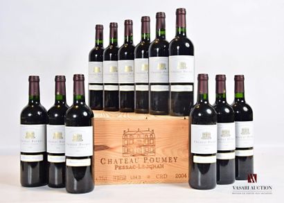null 12 bouteilles	Château POUMEY	Graves	2004
	Et. excellentes. N : mi/bas goulot....