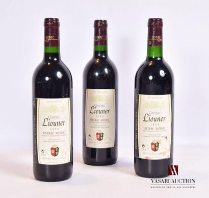 null 3 bouteilles	Château LIOUNER	Listrac Médoc CB	2000
	Et.: 2 un peu tachées, 1...