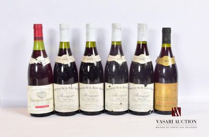 null Lot de 6 bouteilles comprenant : 		
1 bouteille	CHIROUBLES Cru Du Beaujolais...