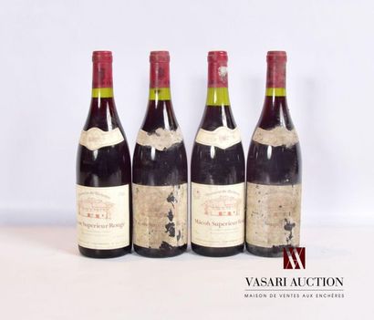 null 4 bouteilles	MÂCON SUPÉRIEUR ROUGE Domaine du Bicheron mise Daniel Rousset		1987
	Et.:...
