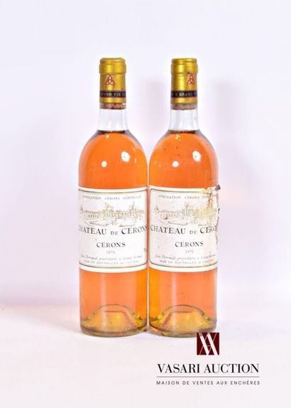 null 2 bouteilles	Château DE CÉRONS	Cérons	1979
	Et.: 1 tachée (1 tout petit accroc),...