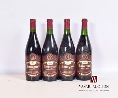 null 4 bouteilles	BOURGUEIL mise Serge Dubois Vit.		1998
	Et. fanées, tachées et...