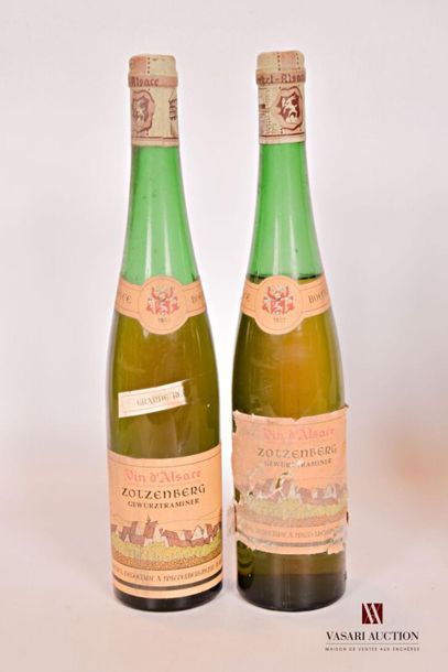 null 2 bouteilles	GEWURZTRAMINER Zotzenberg mise Boeckel nég.		1967
	Et.: 1 fanée...