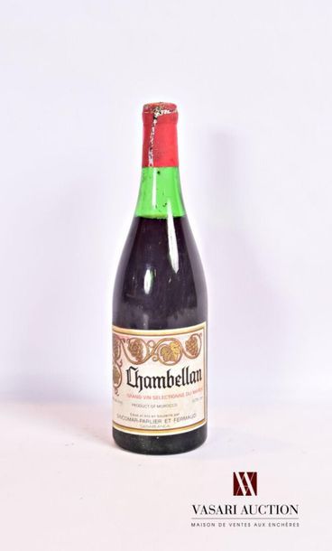null 1 bouteille	Vin rouge CHAMBELLAN (Maroc)		NM
	Et. un peu tachée. N : 4 cm.	...