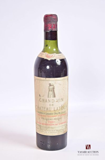 1 bouteille	Château LATOUR	Pauillac 1er GCC	1950
	Et....