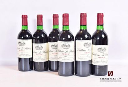 null 6 bouteilles	Château LE PLANTEY	Médoc	1975
	Et.: 3 impeccables, 3 un peu tachées....