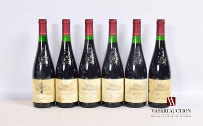 null 6 bouteilles	SAUMUR CHAMPIGNY "Clos de Cordeliers" mise Domaine		1996
	Et. fanées,...