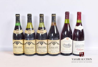 null Lot de 6 bouteilles comprenant : 		
4 bouteilles	TOURAINE mise Michel Baron...
