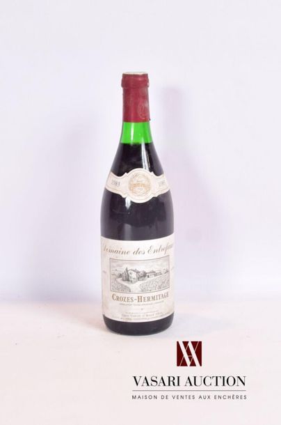 null 1 bouteille	CROZES HERMITAGE "Domaine des Entrefaux" mise Tardy & Ange Vit.		1986
	Et....