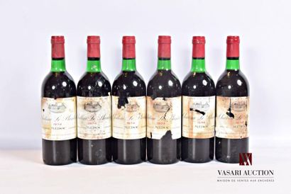 null 6 bouteilles	Château LE PLANTEY	Médoc	1975
	Et. très fanées, tachées et déchirées....