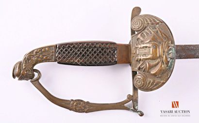 null Épée de chef de musique, monture laiton à une branche, pommeau au casque à l'antique,...