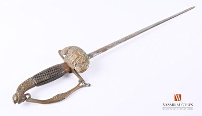 null Épée de chef de musique, monture laiton à une branche, pommeau au casque à l'antique,...