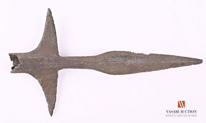 null Fer de lance à ailettes, fer forgé, lame principale de 23,5 cm, en feuille de...