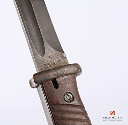 null Baïonnette Mauser modèle 84/98, lame droite bronzée de 25,6 cm, à dos plat,...