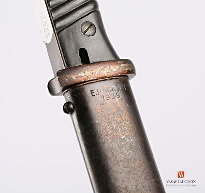 null Baïonnette Mauser modèle 84/98, lame droite bronzée de 25,6 cm, à dos plat,...