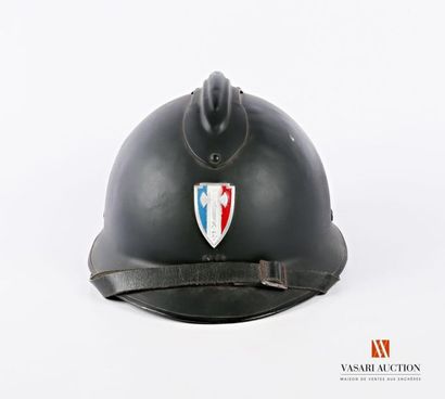 null Etat français: casque Adrian modèle 1926, attribut de la Police de Vichy, intérieur,...
