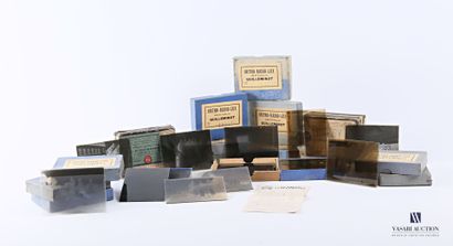null Set of fifteen boxes containing silver bromide gelatino plates on various themes:...