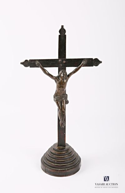 null Crucifix in bronze, hollow cast iron and wood resting on a stepped base

sixteenth...
