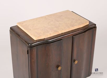 null Bedside table in moulded natural box, it has a slight central curve on the front...