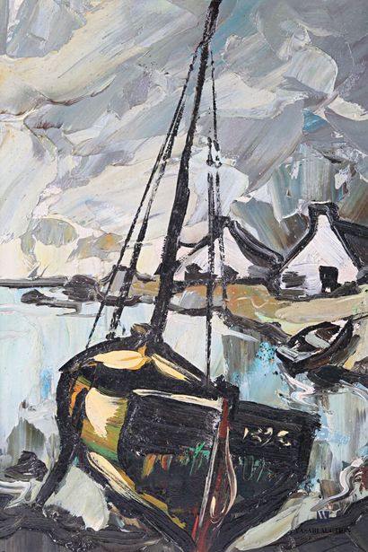 null BERNADAC Elie (1913-1999)

Sailboat and boat at low tide in Brittany

Oil on...