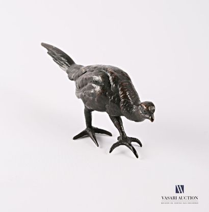 null Bronze subject with brown patina showing a pheasant.

High. : 6 cm - Length...