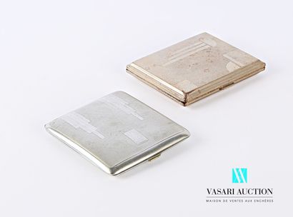 null Set of two hinged cigarette cases comprising : 

-Metal cigarette case decorated...