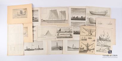null [MARINE - NAVIGATIONAL PROGRESS]

Set of fourteen prints on the theme of the...