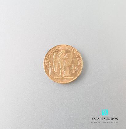 Pièce en or, 20 francs, République Française,...
