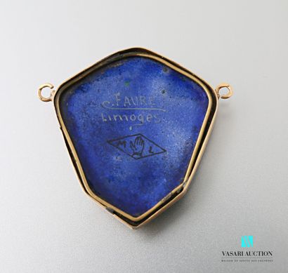 null Camille Fauré (1874-1956), hexagonal motif in 750 thousandths yellow gold adorned...