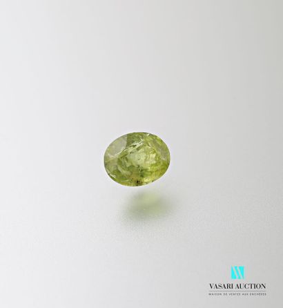 null Oval peridot on 2.75 carat paper.

Numerous inclusions