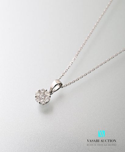 null A pendant and a chain with chainmail forçat in 750 thousandth white gold, the...