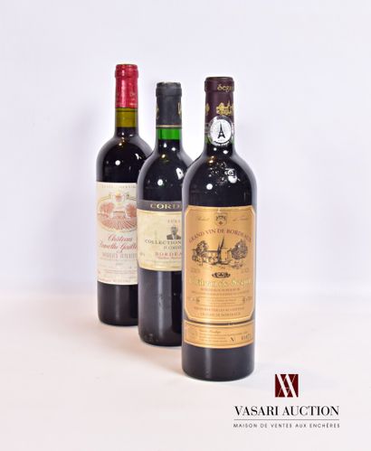 null Lot de 3 bouteilles comprenant : 		

1 bouteille	Château DE SEGUIN	Bordeaux...