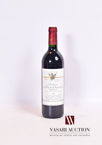 1 bouteille	Château DES TROIS CHARDONS	Margaux	2000

	Et....